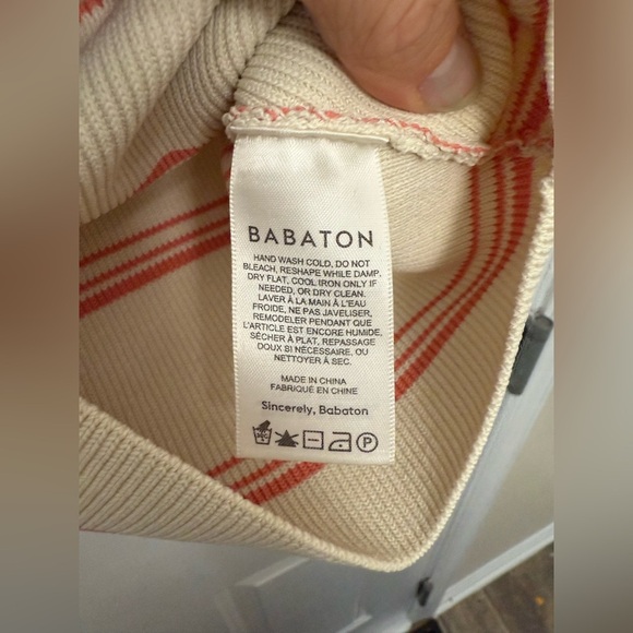 Women’s Babaton Pink And White Striped Crop Tank Top Size Small Casual - Picture 3 of 5